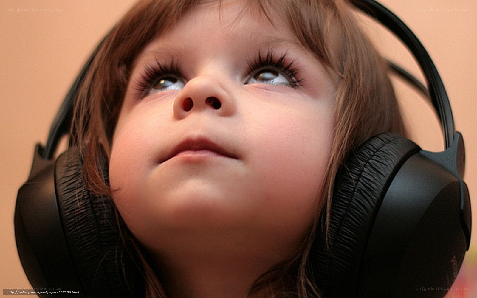 child with headphones