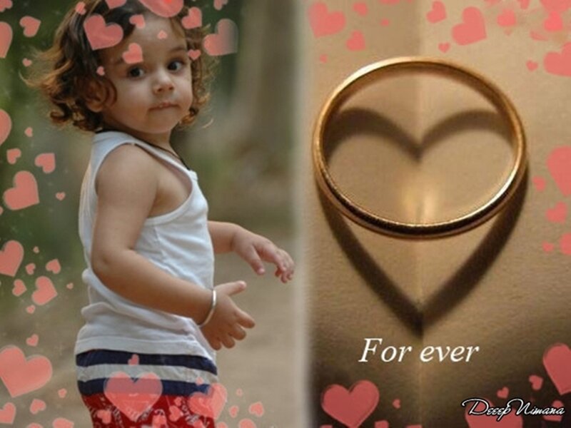 child with heart ring shadow