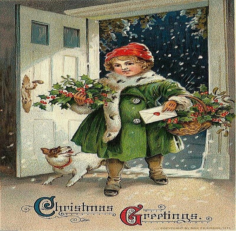Child with Holly Basket