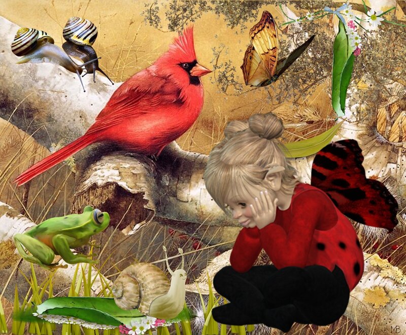 Child with Ladybug Wings — Red
