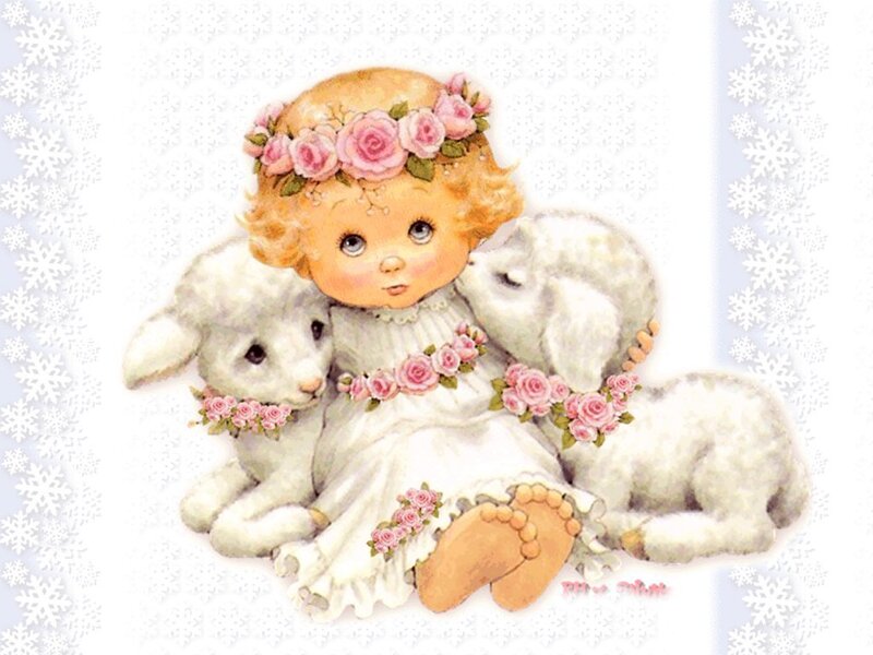 Child with Lambs