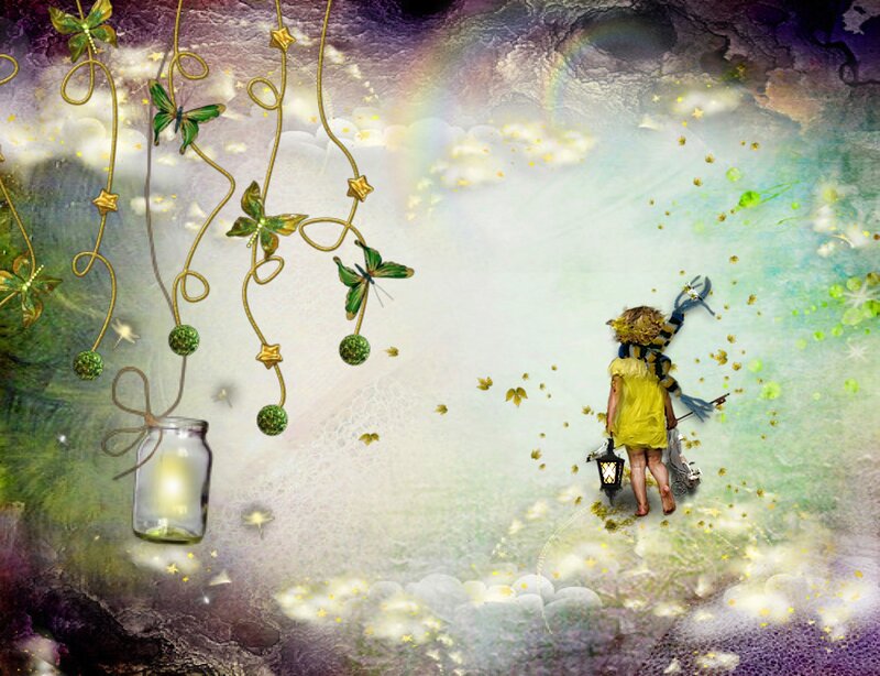 Child with Lantern — Yellow