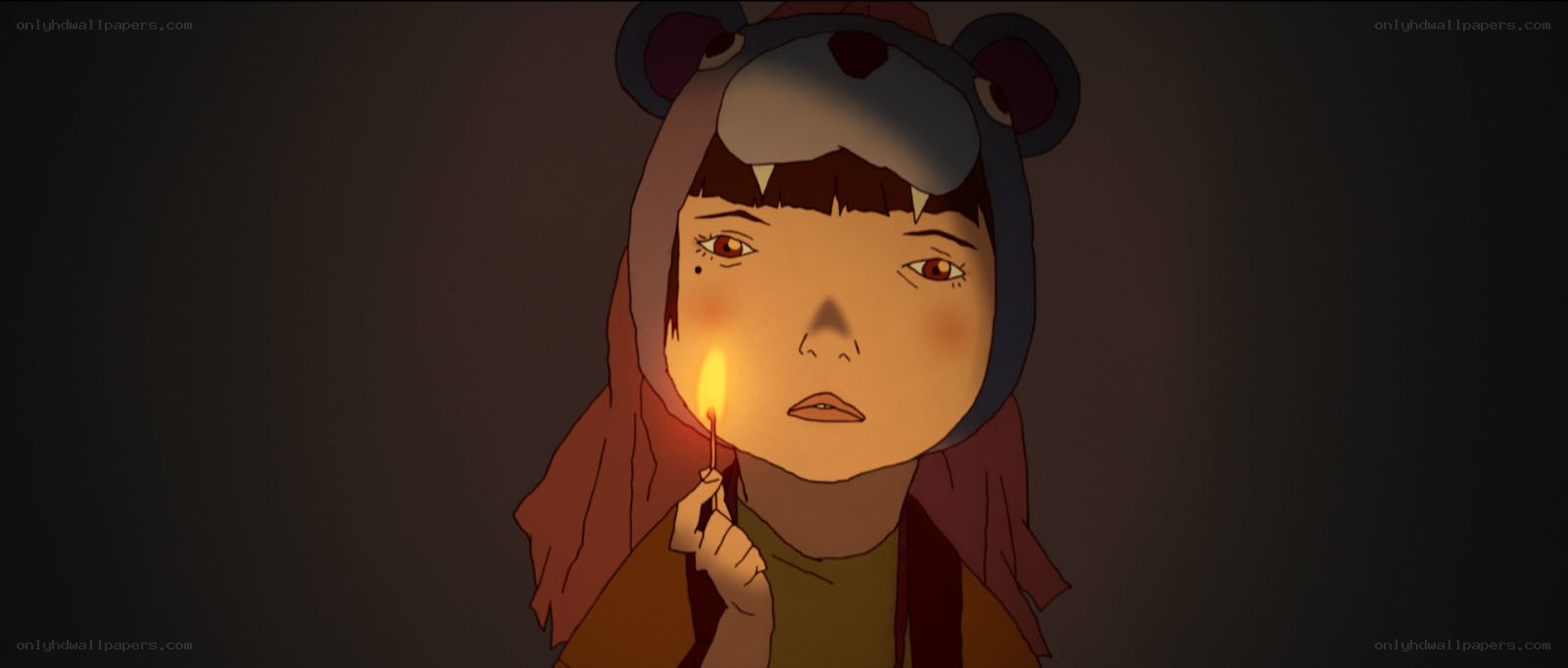 child with match in dark