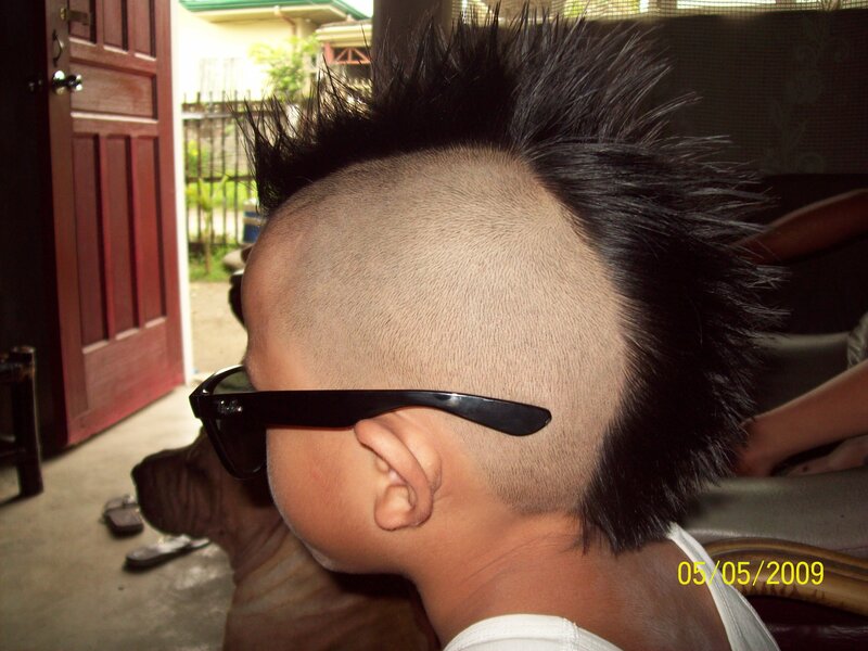 child with mohawk hairstyle