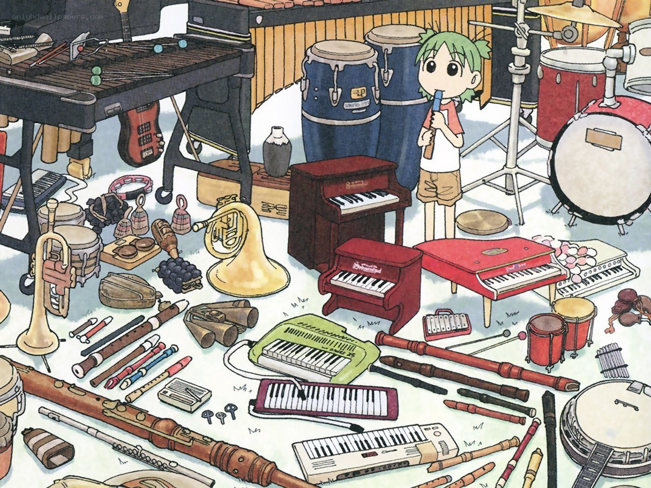 child with musical instruments