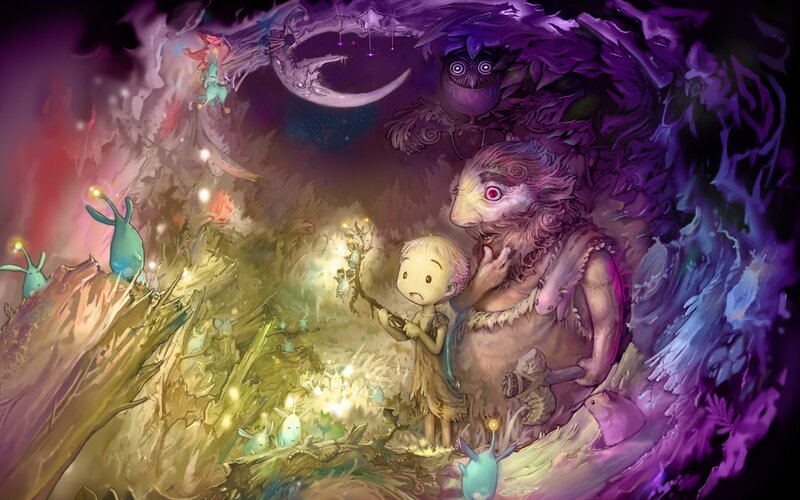 child with mystical creature