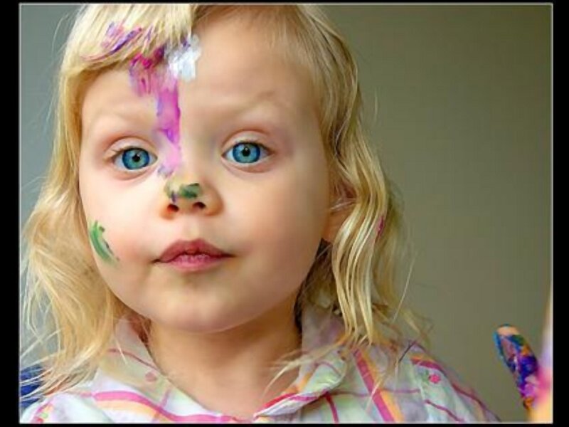 Child with Paint on Face