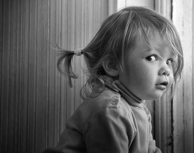 Child with Pigtails — Black, Neutral