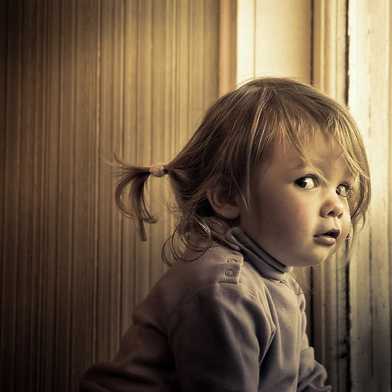 Child with Pigtails — Brown