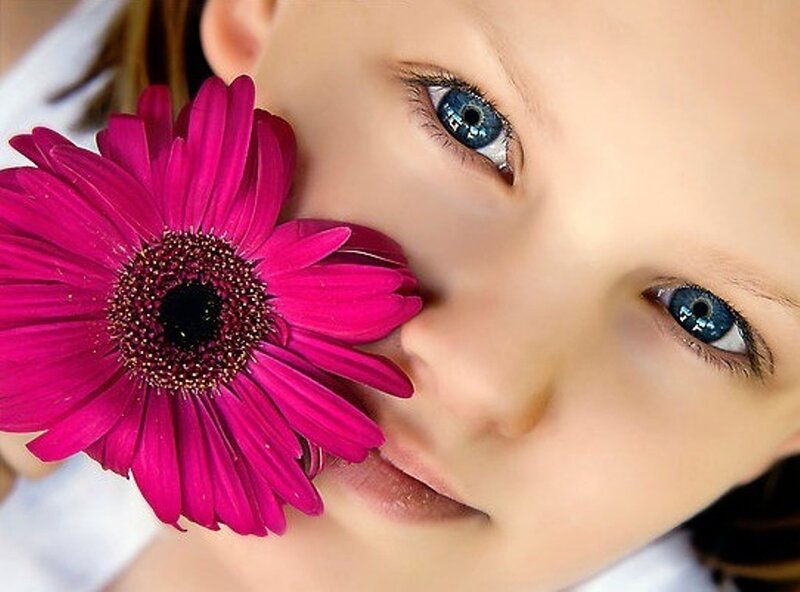 Child with Pink Flower