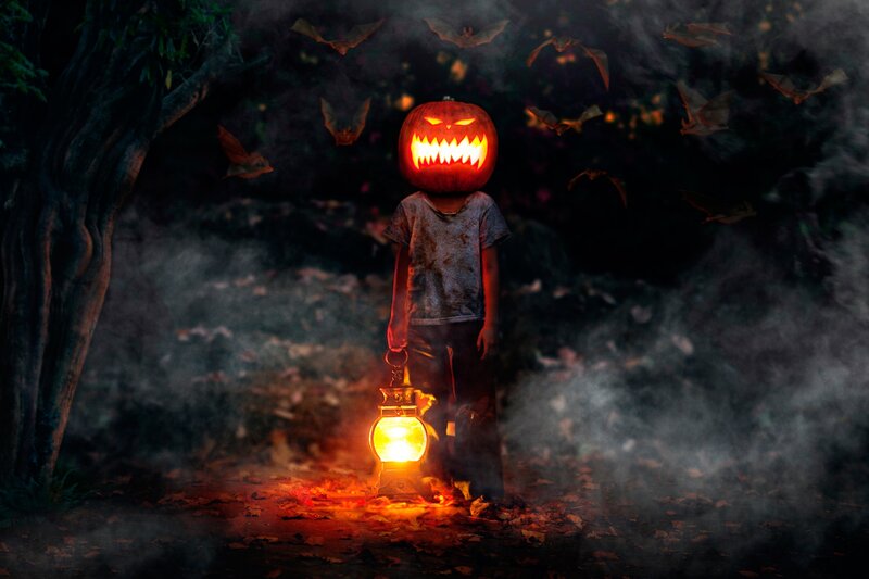 Child with Pumpkin Head