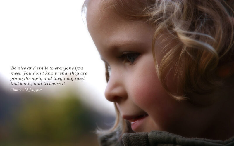 child with quote on side