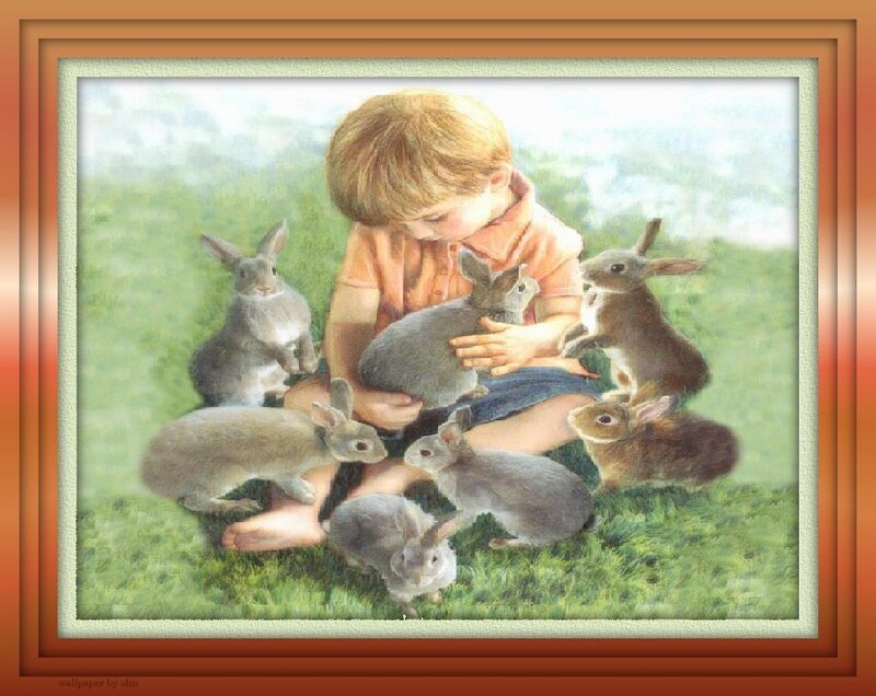 Child with Rabbits