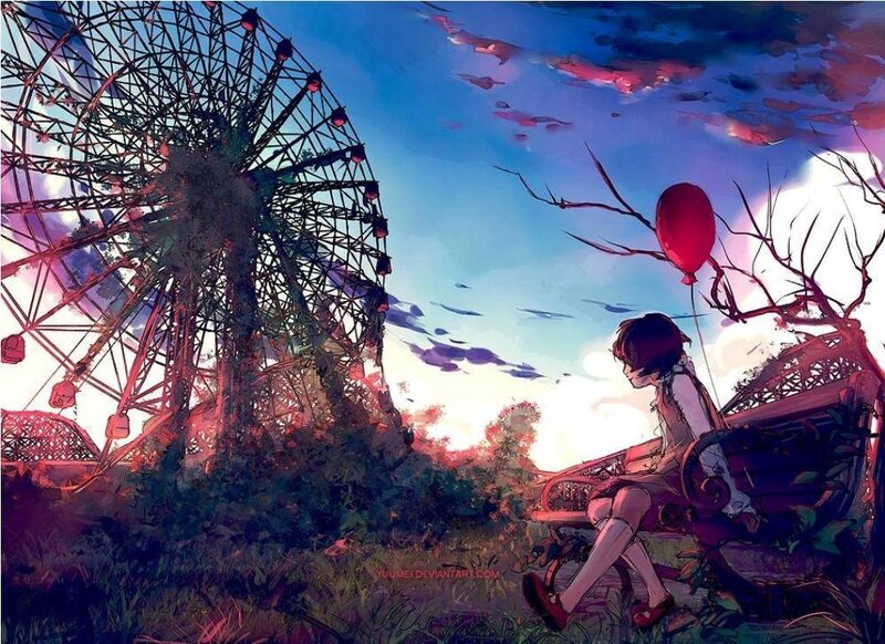 Child with Red Balloon — Blue, Melancholic