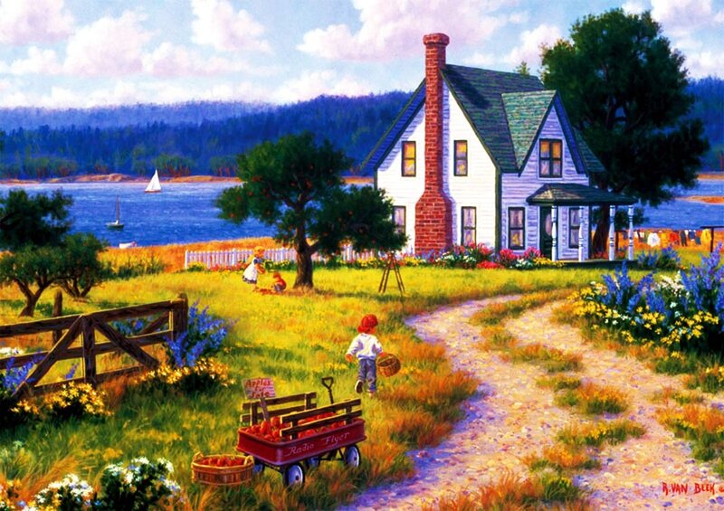 Child with Red Wagon