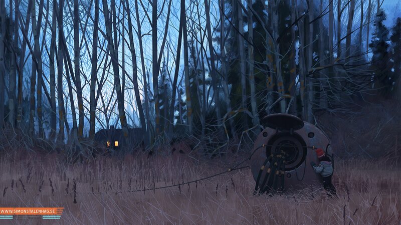 Child with Robot in Forest
