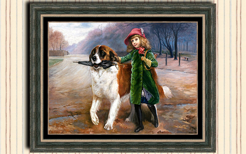 Child with Saint Bernard