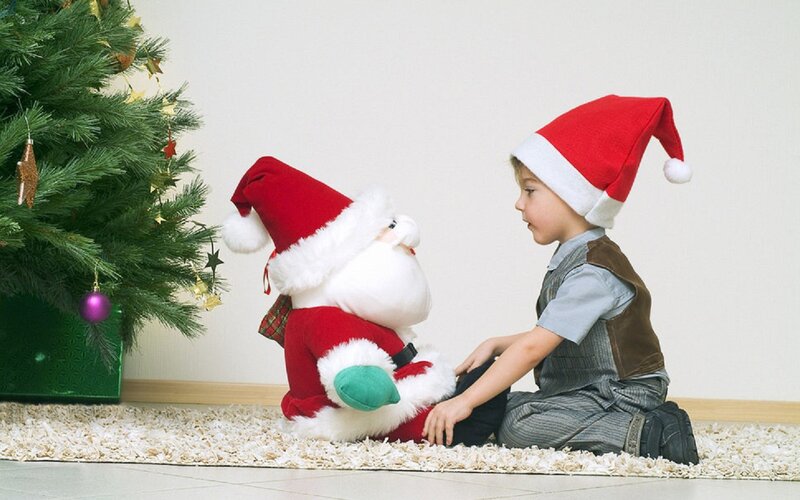 Child with Santa Plush