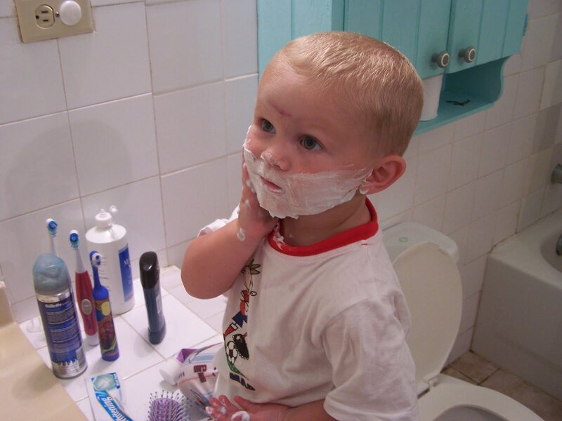 Child with Shaving Cream