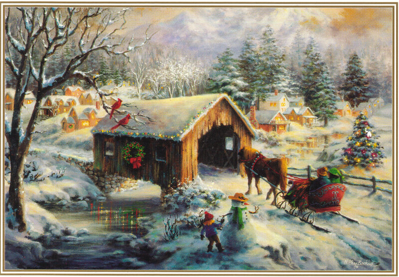 Child with Snowman — White, Festive