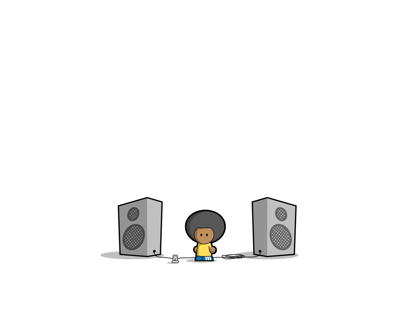 child with speakers