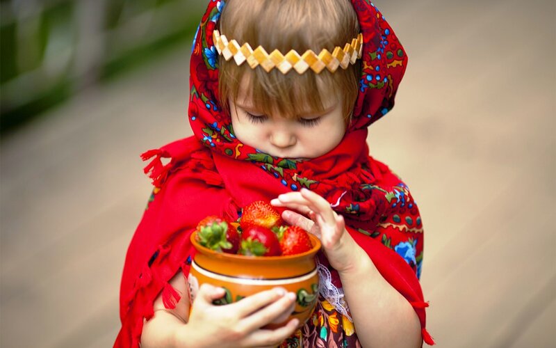 Child with Strawberries