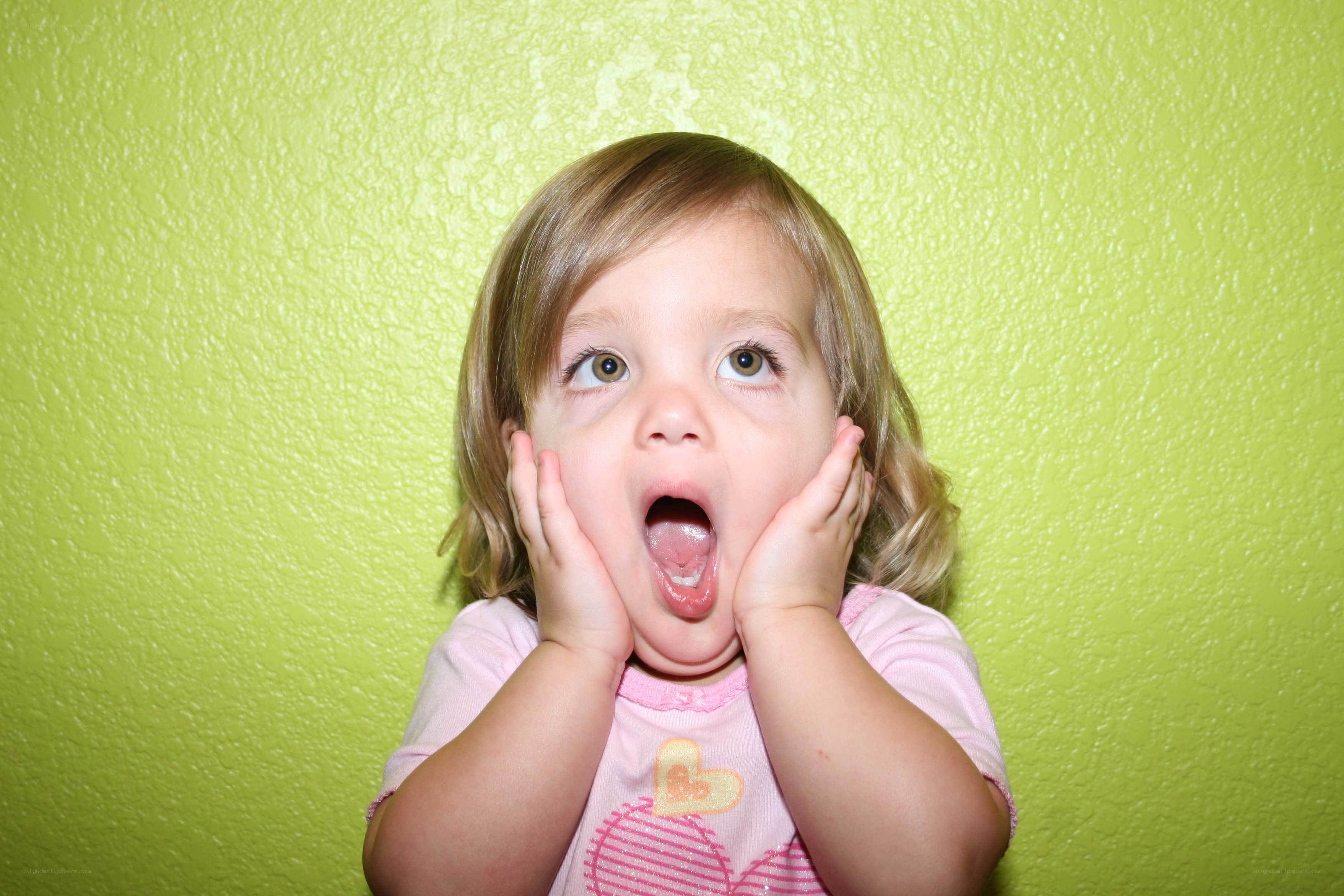 child with surprised expression