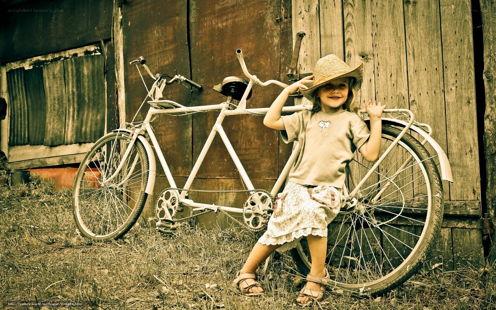 child with tandem bicycle