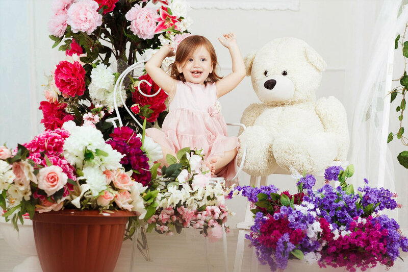 Child with Teddy Bear — Pink