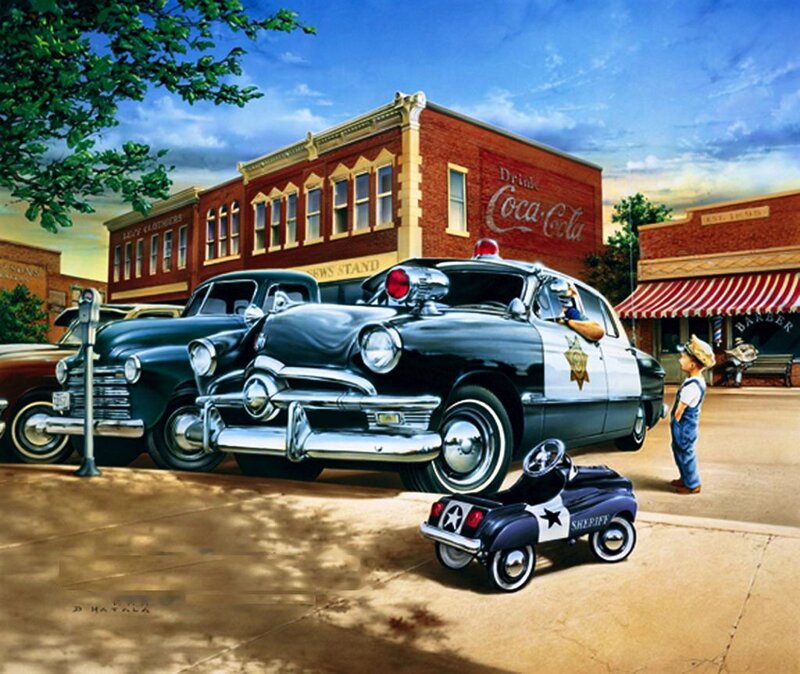 Child with Toy Car — Blue