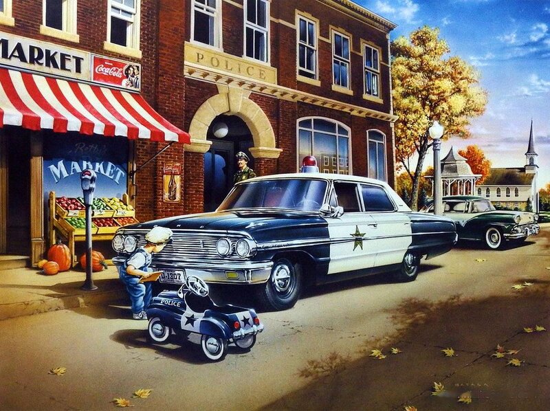 Child with Toy Police Car