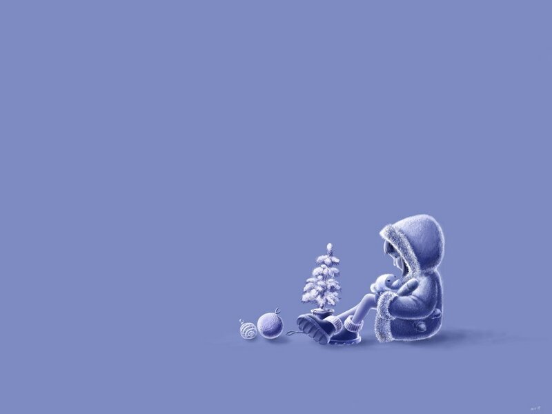 child with toy tree