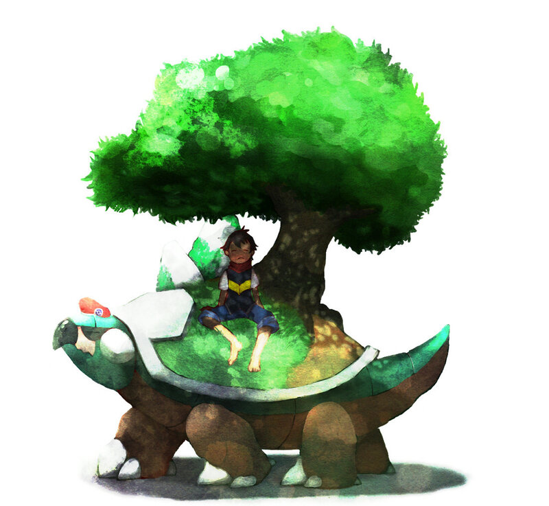 child with tree turtle