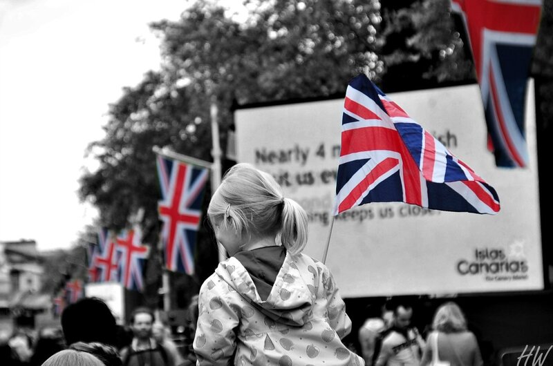 child with union jack flag