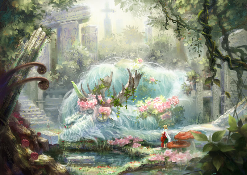 Child with White Dragon — Green