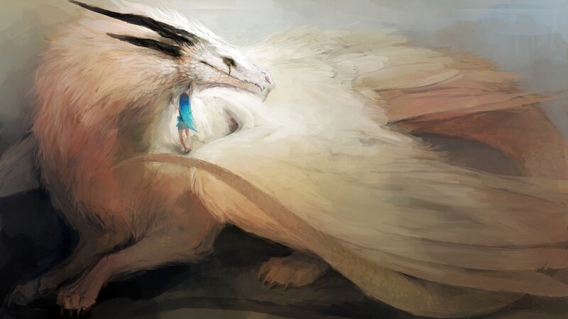 Child with White Dragon — Serene