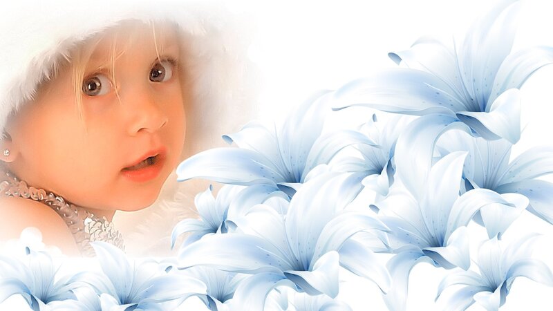 Child with White Flowers