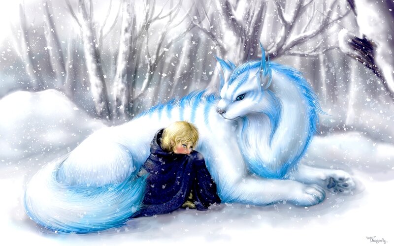 Child with White Fox