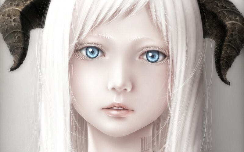 Child with White Hair — Serene