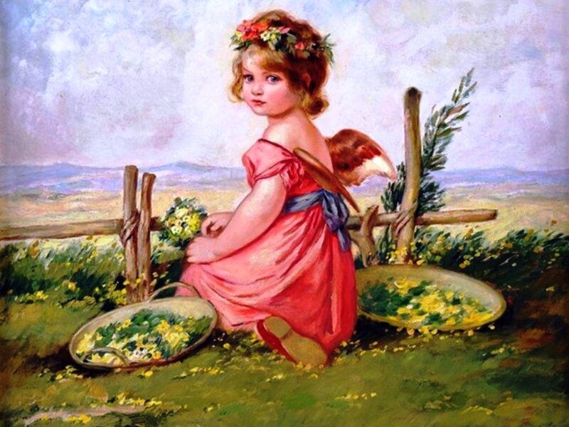 Child with Wings in Field