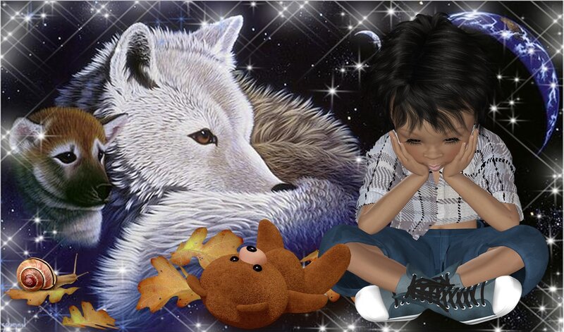 Child with Wolf and Bear