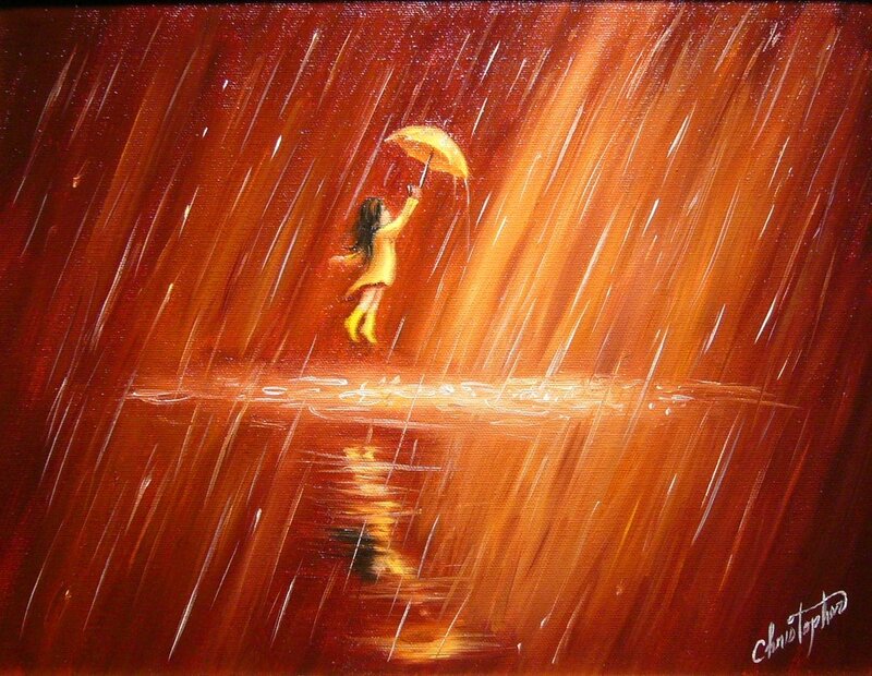Child with Yellow Umbrella