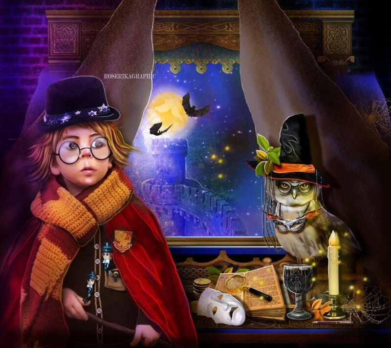 Child Wizard with Owl