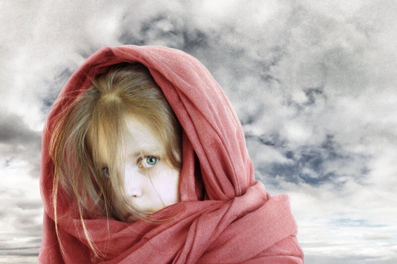 Child Wrapped in Red Cloth