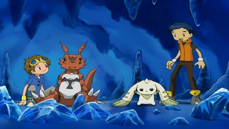 Children and Digimon in Cave