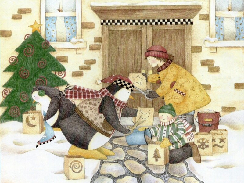 Children and Penguins