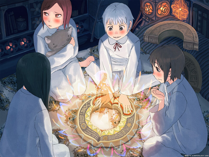 children around a glowing circle