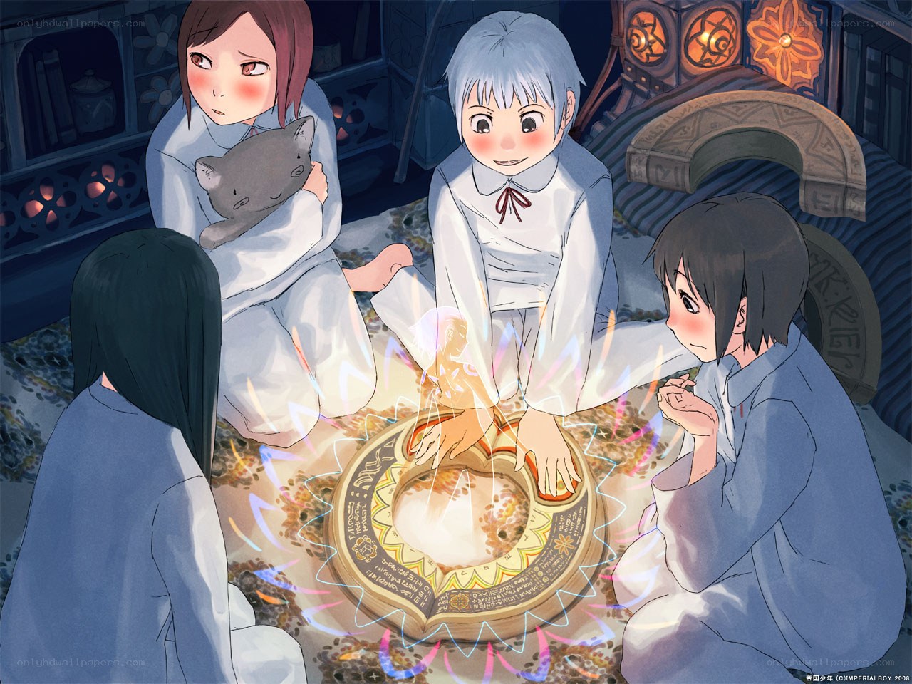 children around a glowing circle