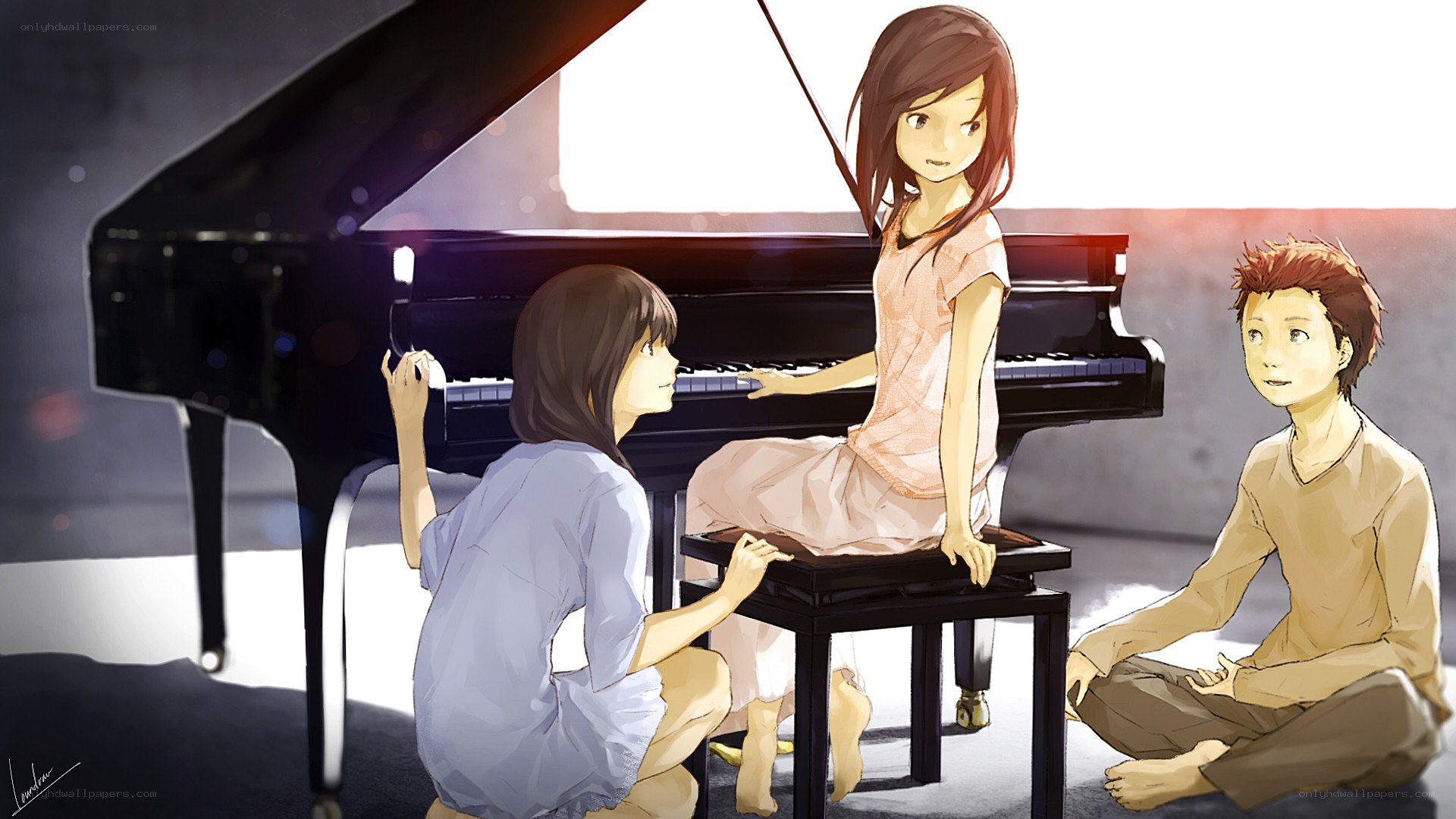 Children around a piano