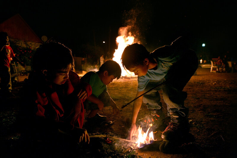 Children Around Campfire